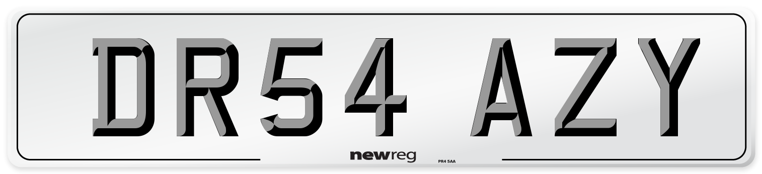 DR54 AZY Number Plate from New Reg